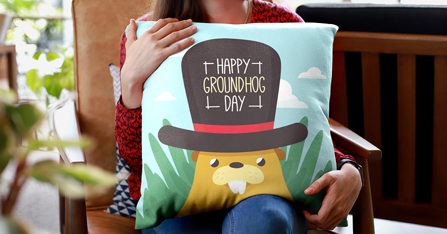 Photo Pillow for Groundhog Day