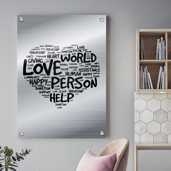 Word Art Printed on Metal