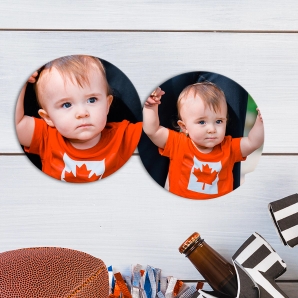 Personalized Photo Coaster Canada Flag