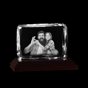 Cropped Rectangle 3D Crystal Cube