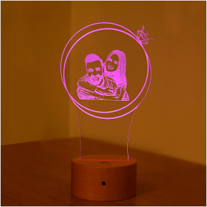 Photo Engraved on 3D Lamp Photo Engraved on 3D Lamp