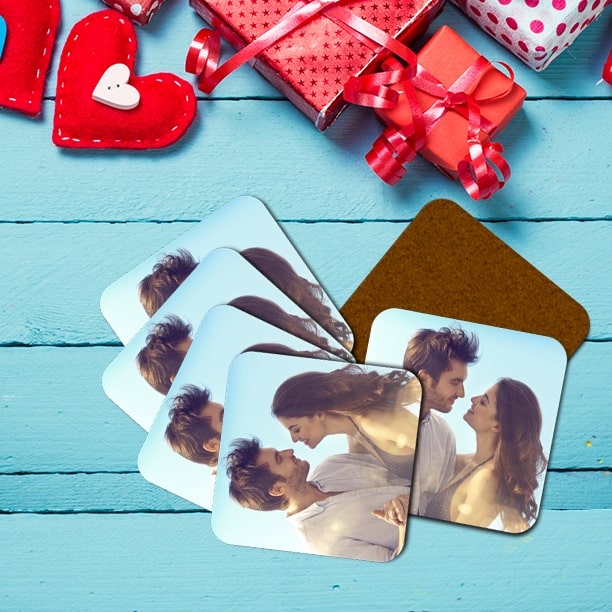 Large Couple photo printed on photo coaster