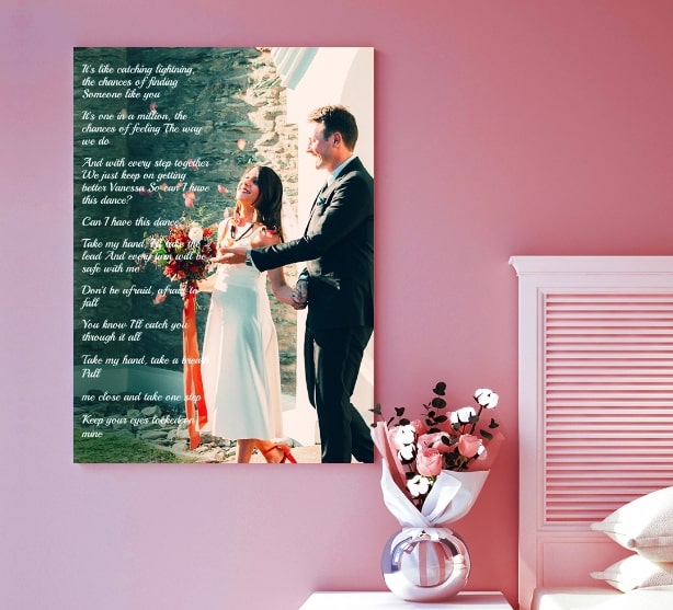 Wedding Canvas with Song Lyrics Wedding Canvas with Song Lyrics